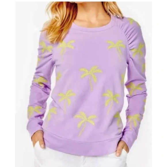 Lilly Pulitzer Aldean palm sweatshirt - Picture 1 of 9